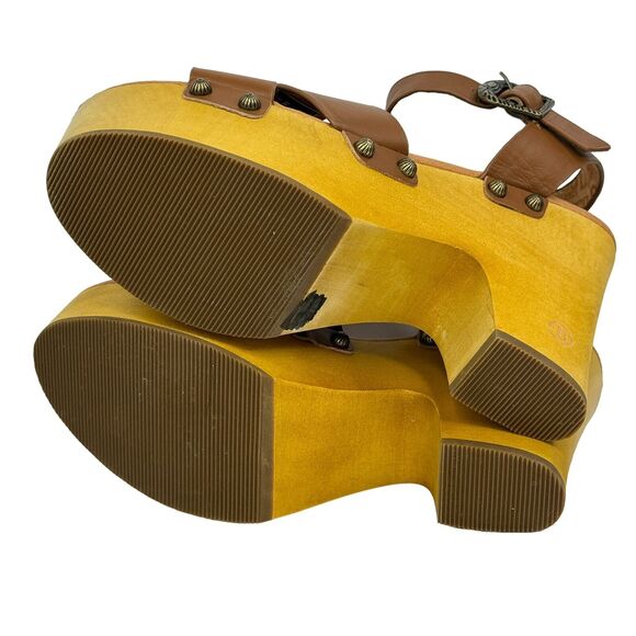 Dingo Boho Platform Sandal Women's SZ 7 NEW Woodstock Studs Brown Clog Leather - Picture 8 of 10